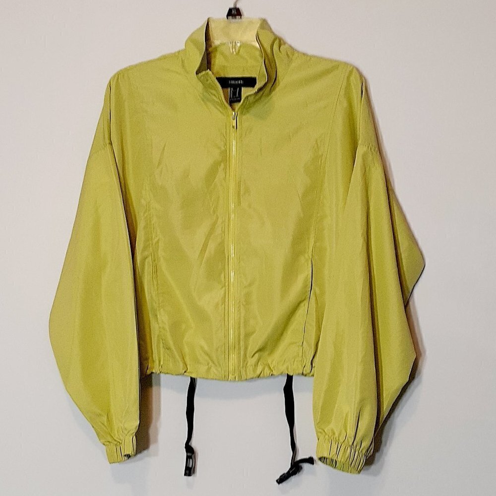 WOMEN'S FOREVER 21 Lime Green Activewear Jacket; Strap/Back Pocket; Size M